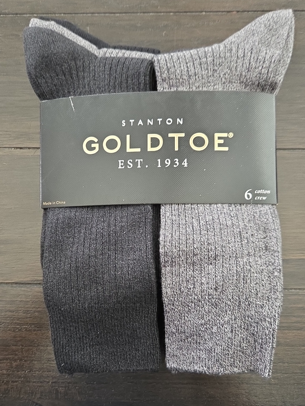 Gold Toe Men’s Stanton Crew Socks - Black [2], Dark Gray [2], Gray [2]